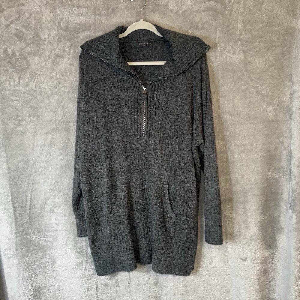 Barefoot Dreams CozyChic Lite High Rib Half Zip Tunic Plus Size 1X Comfy Soft